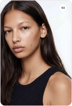 Model 93 - dark-haired model casting card