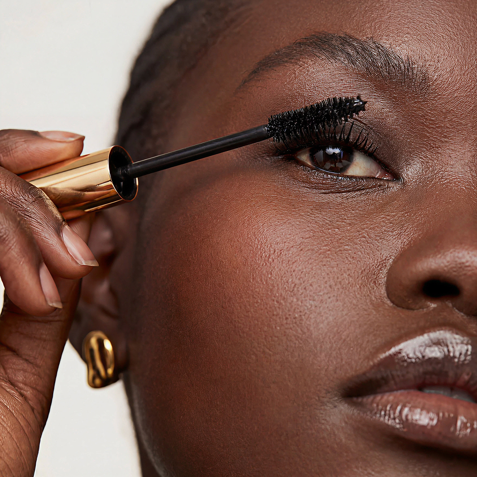 Beauty editorial — mascara application
