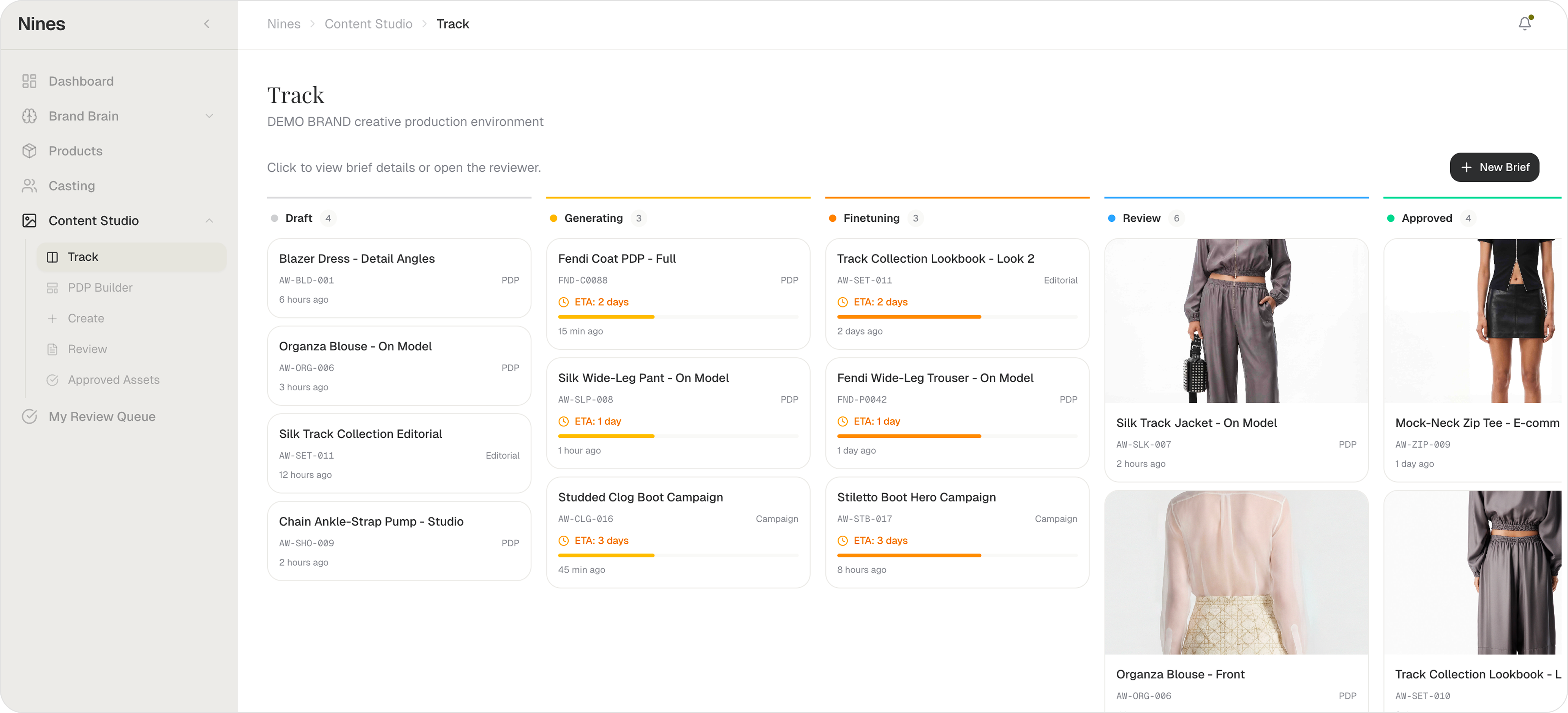 Production workspace view