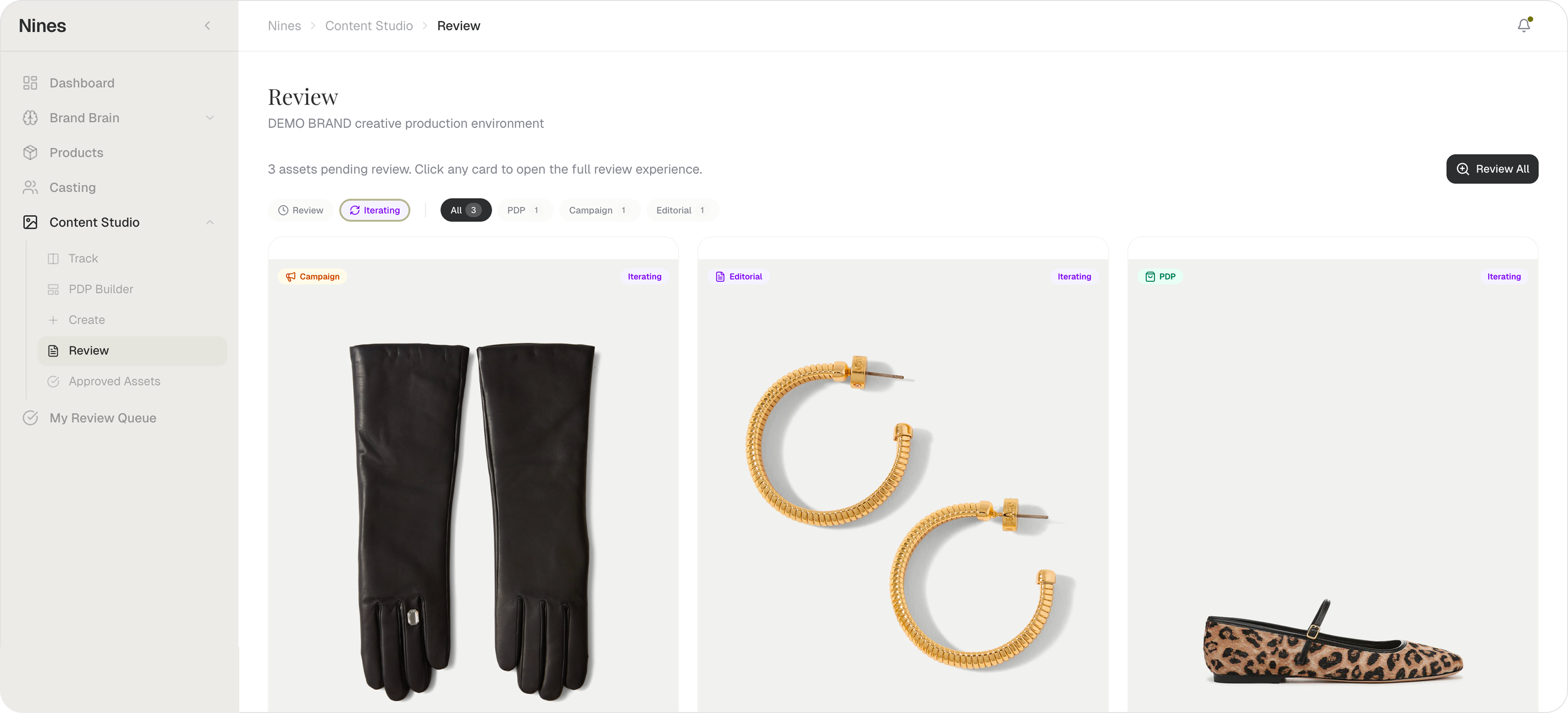 Review workspace view